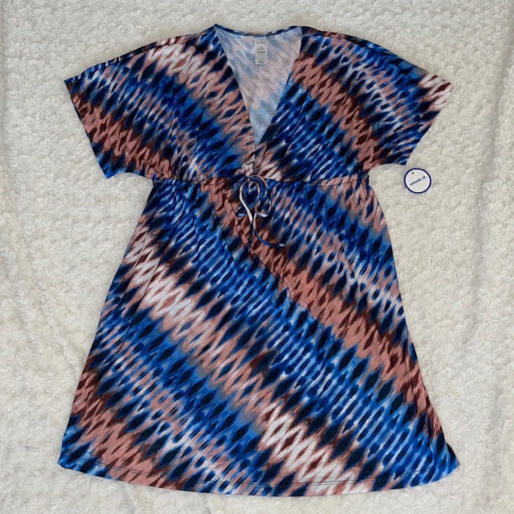 Swimsuitsforall size 14/16 swimsuit cover up. New with tags. Blue pink brown.